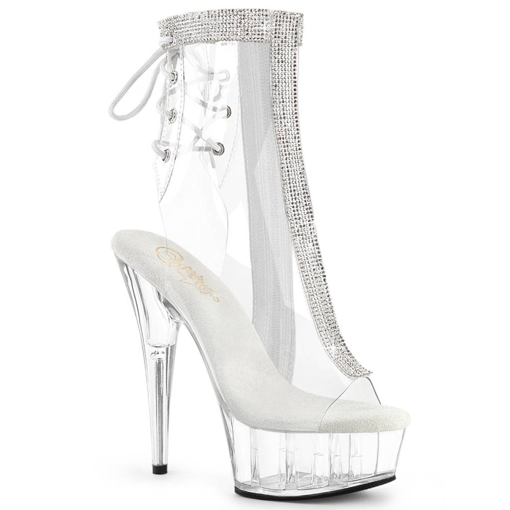 Pleaser - DELIGHT-1018C-2RS Plateau Laarzen - Transparant